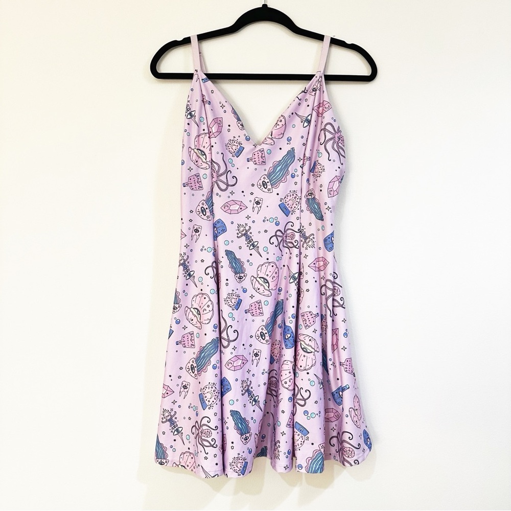 NWT Blackmilk I Was A Teenage Sea Witch Mini Strappy Dress Pink Size Large - Picture 5 of 12